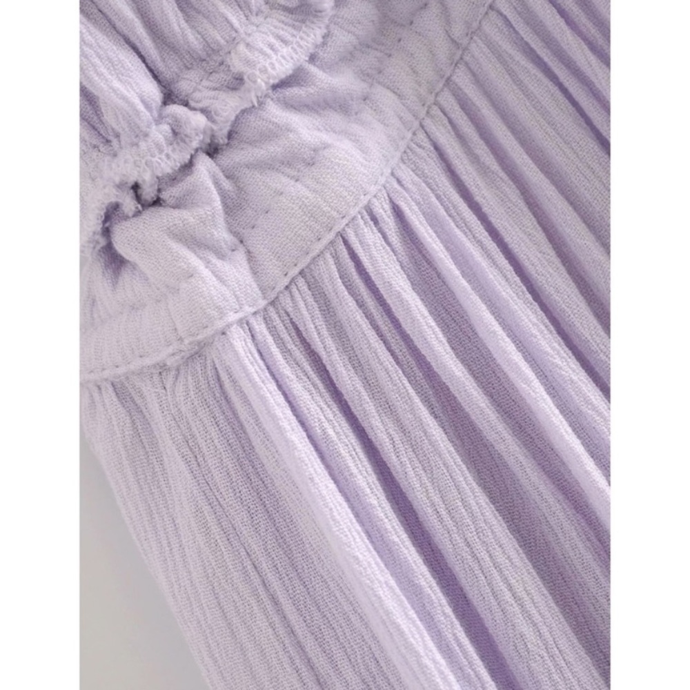 SOLD OUT Lavender Swiss Dot Mesh Halter Mini Dress - Picture 10 of 14